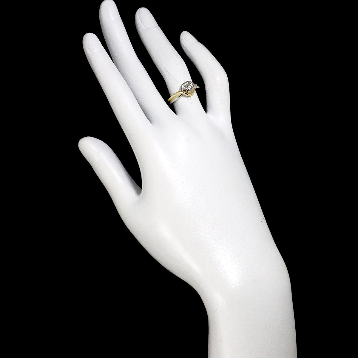 Diamond 0.17ct Ring Pt 18K YG 750 size5.25-5.5(US)