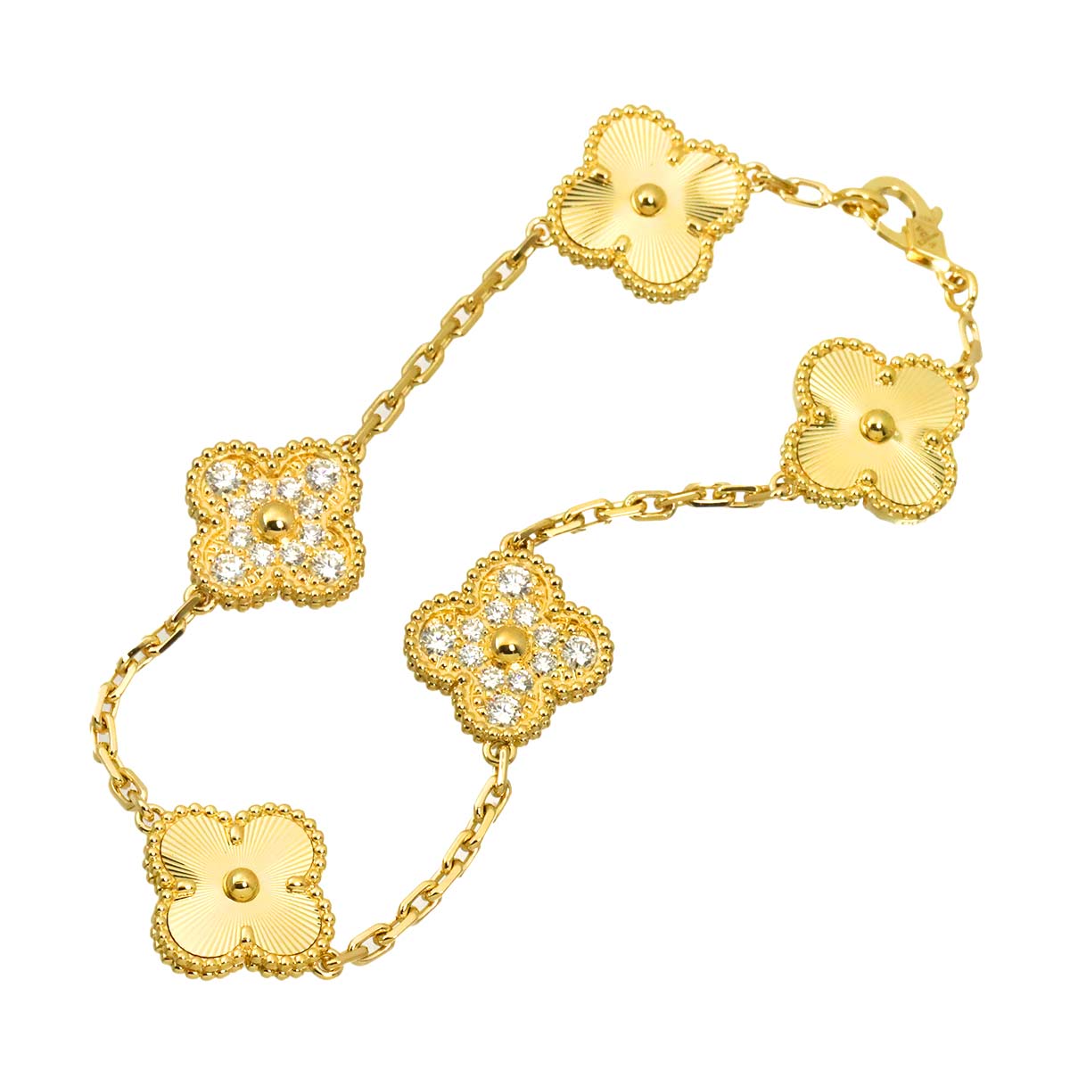 Vintage Alhambra Diamond Bracelet 18K YG 750