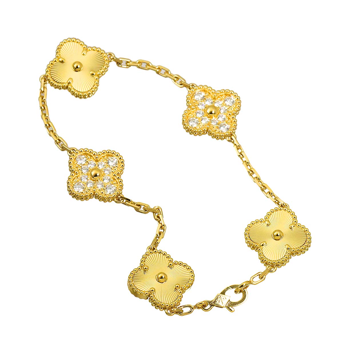 Vintage Alhambra Diamond Bracelet 18K YG 750