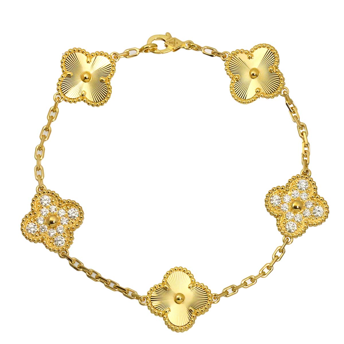 Vintage Alhambra Diamond Bracelet 18K YG 750