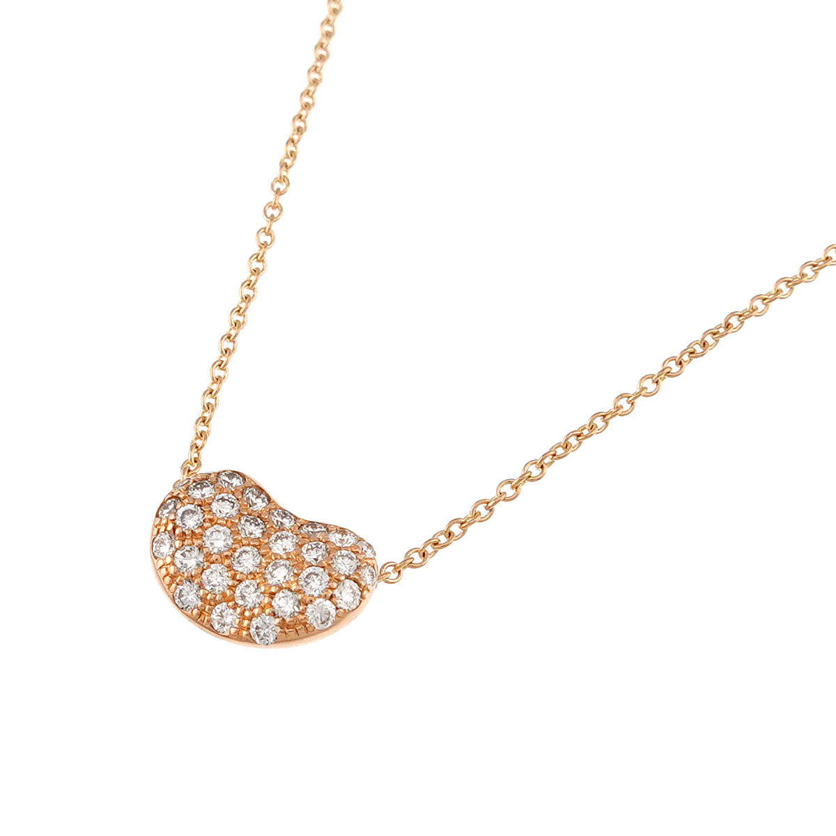Diamond Bean Necklace 18K PG 750