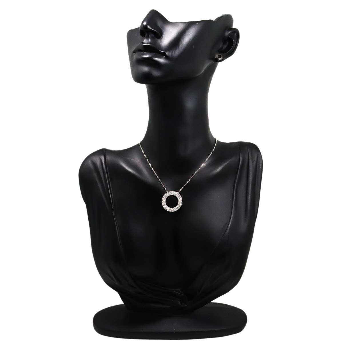 Metro Circle Diamond Necklace 18K White Gold 750