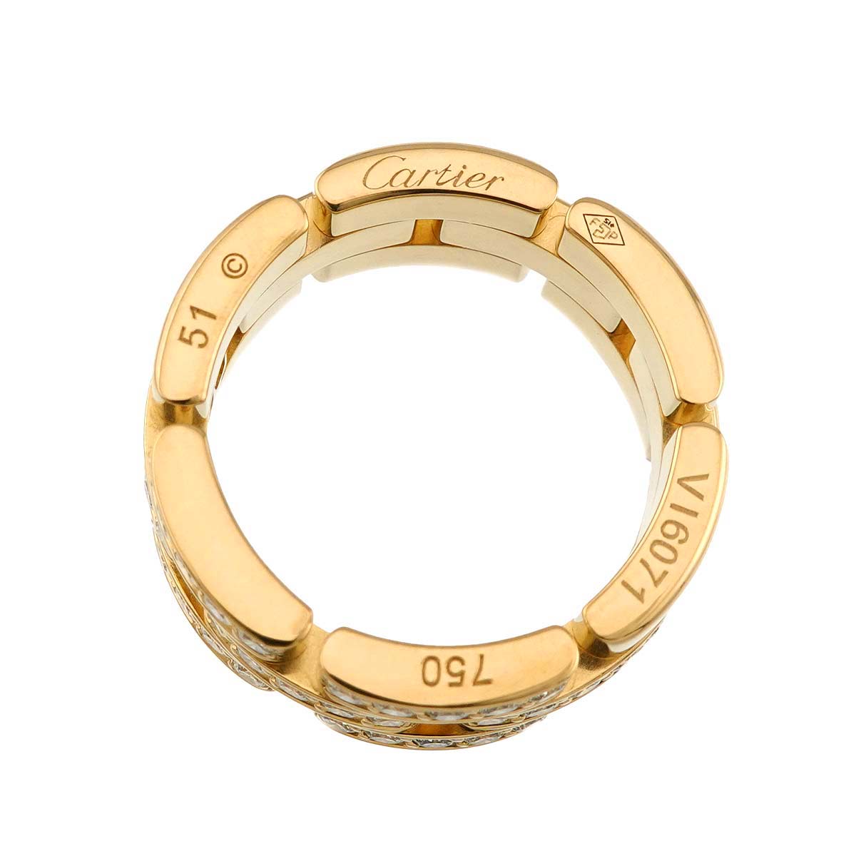 Maillon Panthere Diamond Ring 18K YG 750 Size51 5.25(US)