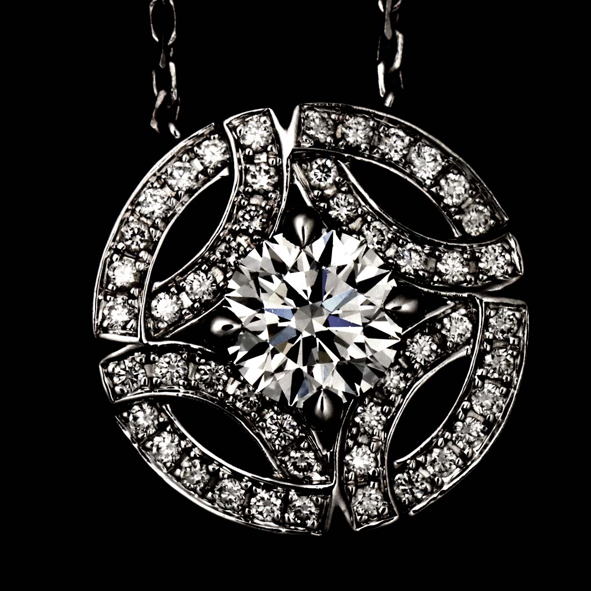 GALANTERIE Diamond 0.51ct G/VVS1/3EX Necklace 18K WG 750