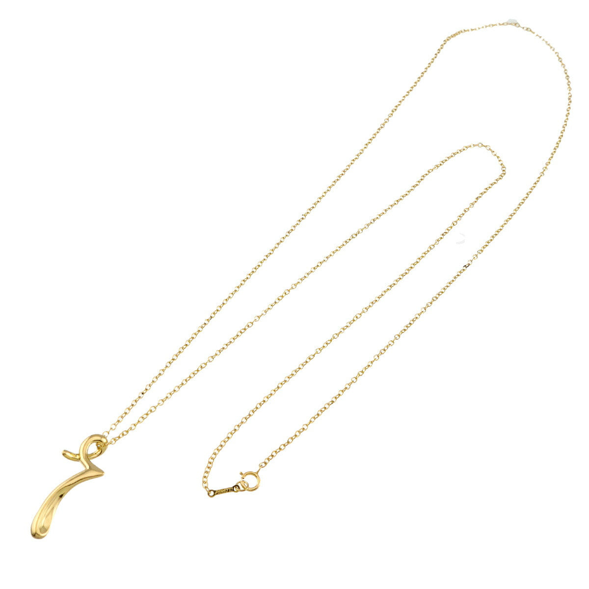 Letter K Long Necklace 18K Yellow Gold 750