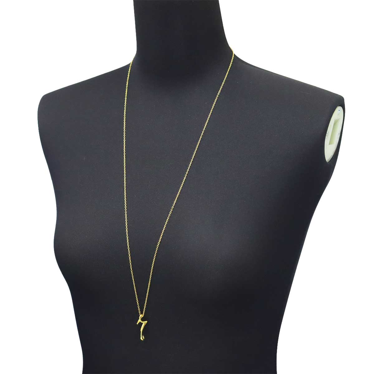 Letter K Long Necklace 18K Yellow Gold 750