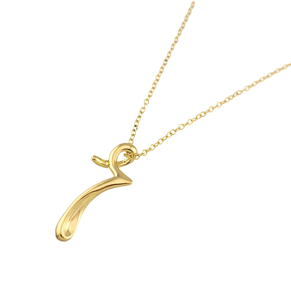 Letter K Long Necklace 18K Yellow Gold 750