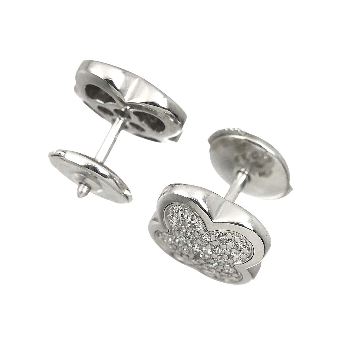 Pure Alhambra Diamond Earrings Pierced 18K WG 750