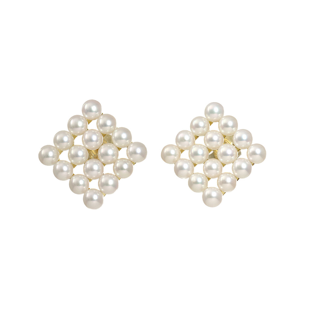 Akoya Pearl 3.6mm Earrings Clip on 18K Yellow Gold 750