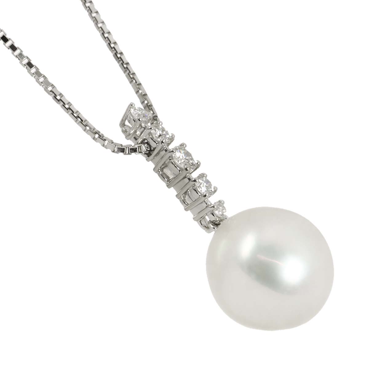 South Sea pearl 13.0mm Diamond 0.29ct Necklace Pt