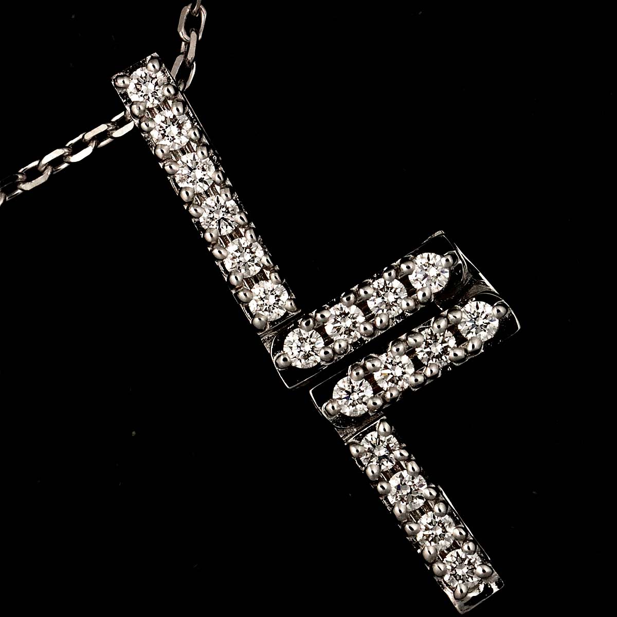 Diamond 0.14ct Necklace 18K White Pink Gold 750