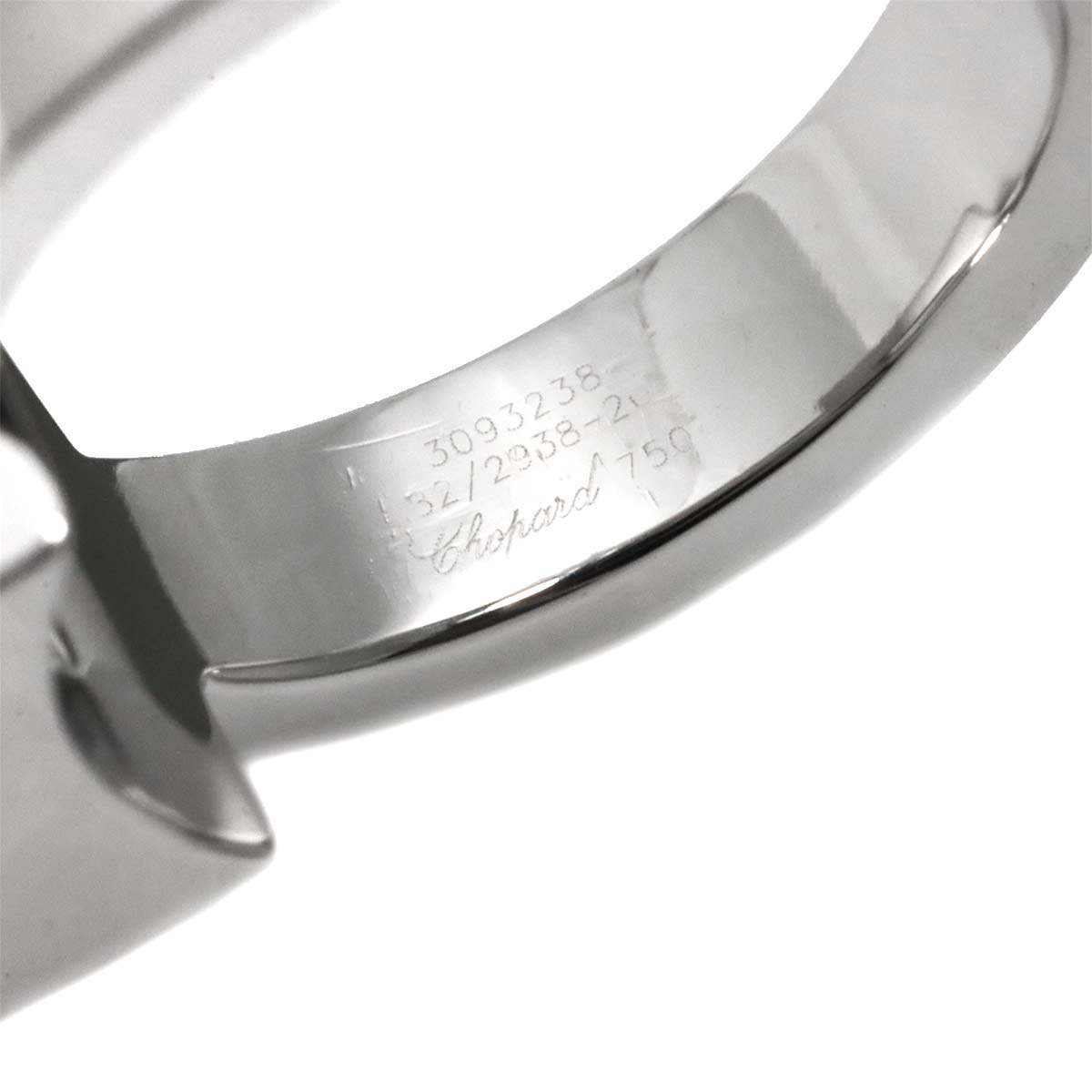 Happy Diamond Square Ring 18K White Gold 750 Size5.25(US)