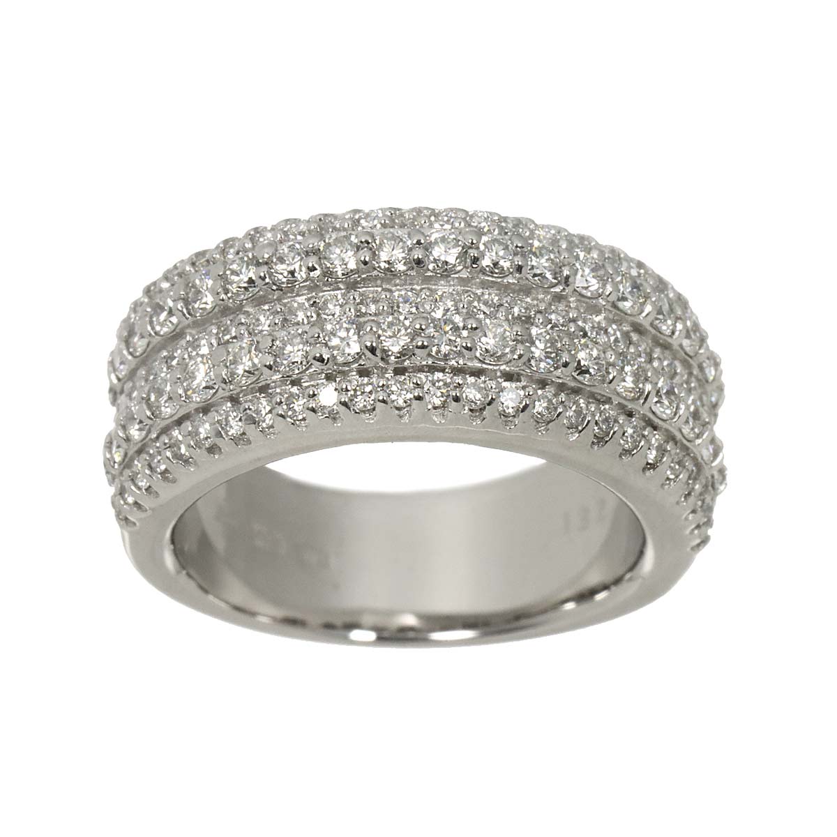 Diamond 1.32ct Ring 18K WG 750 Size5.25-5.5(US)