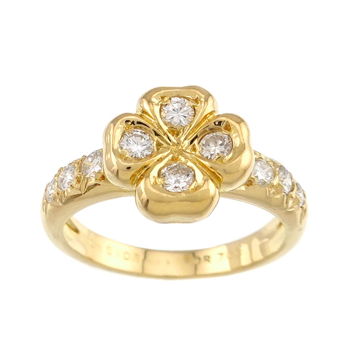 Diamond Ring 18K YG 750 size4.5(US)