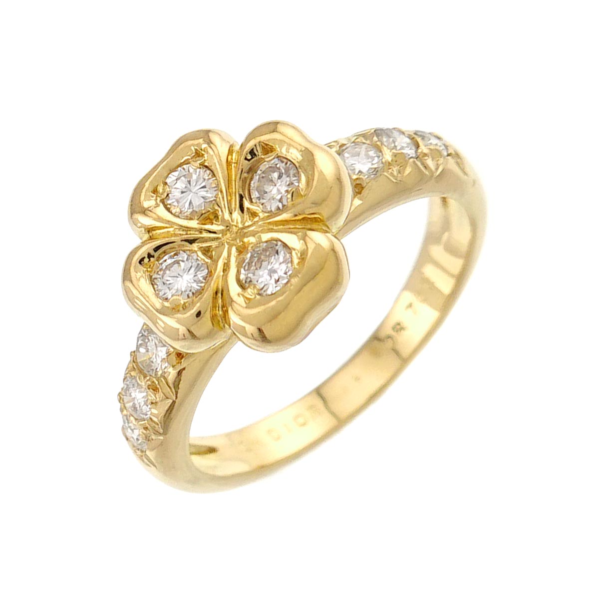 Diamond Ring 18K YG 750 size4.5(US)