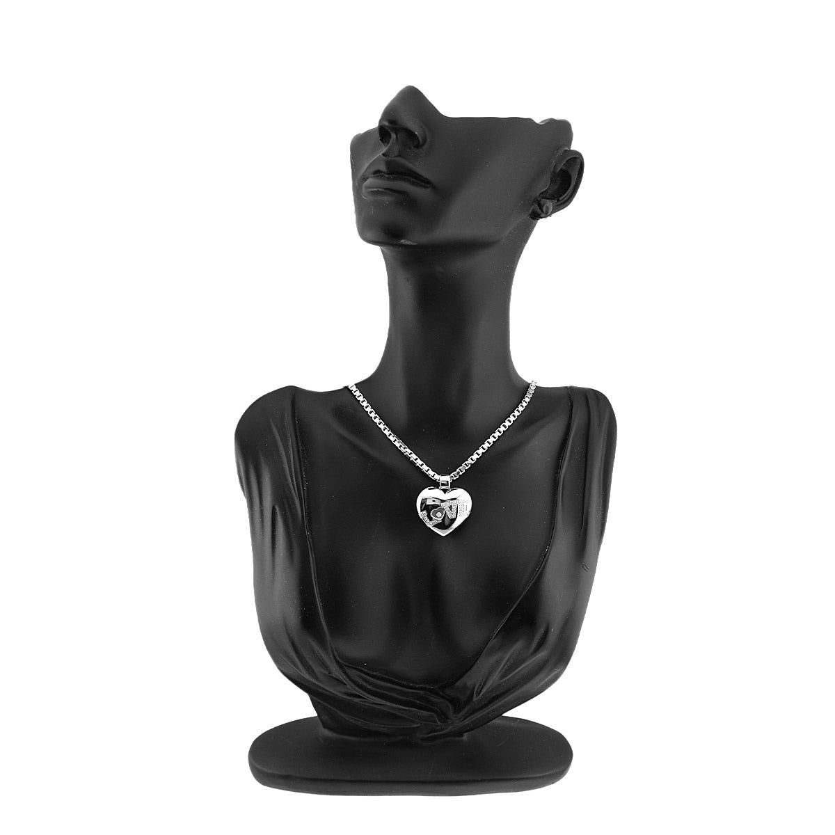 Happy Diamond Heart LOVE Diamond Necklace 18K WG 750
