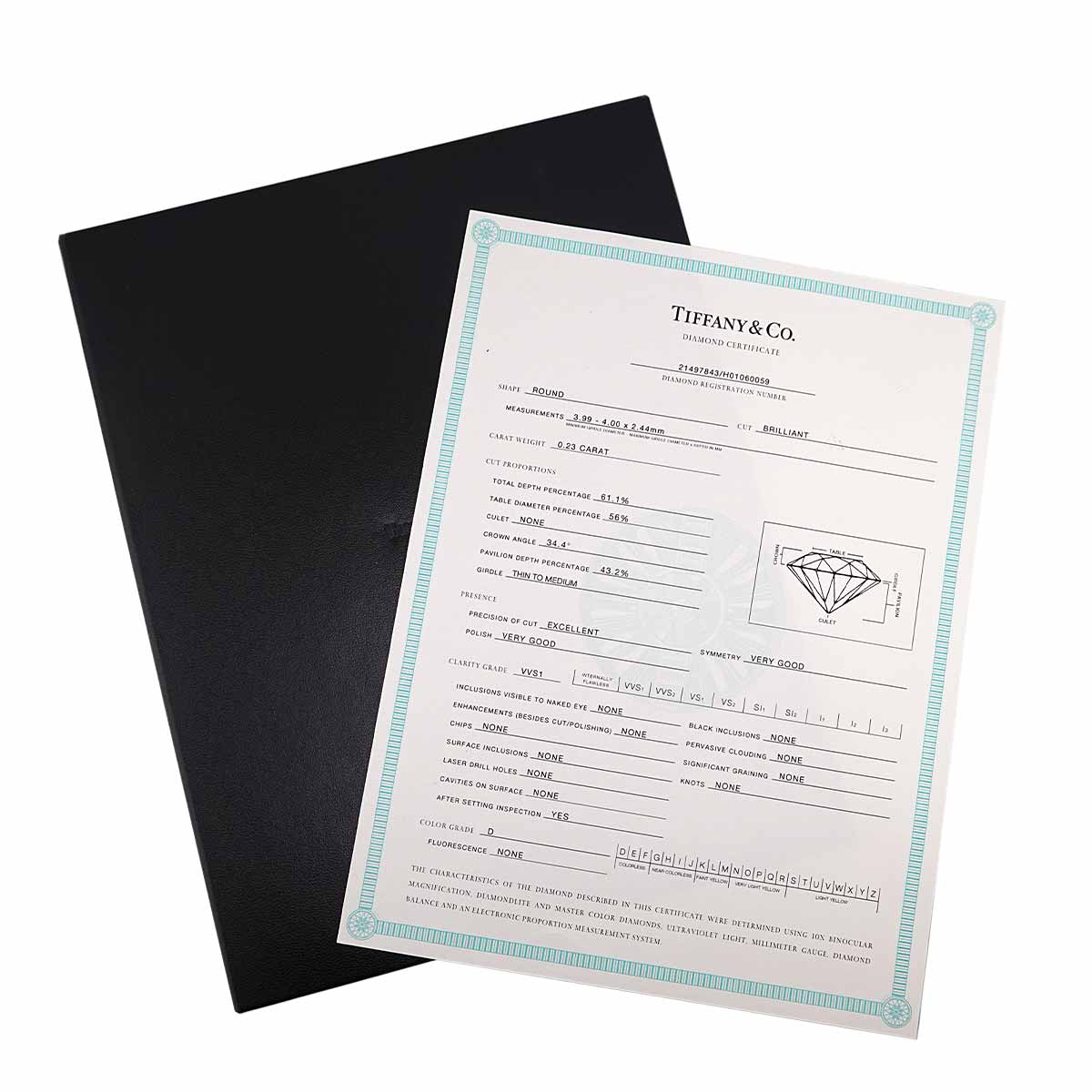 Diamond 0.23ct D/VVS1/VG Ring Platinum Size5.25(US)
