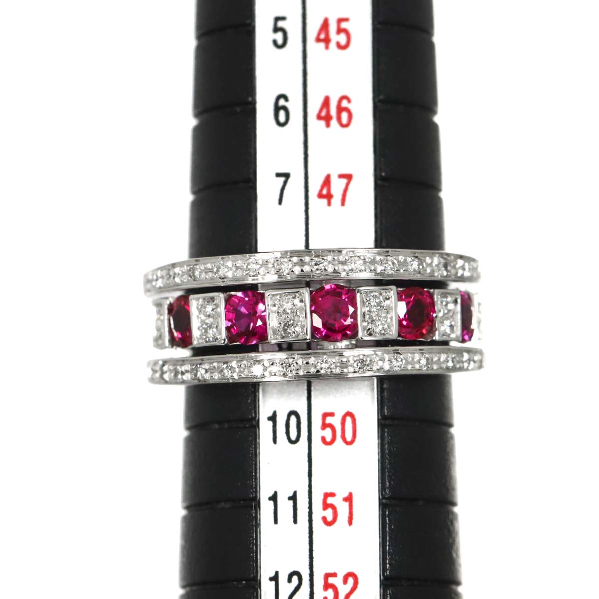 Belle Epoque Ruby Diamond Ring 18K WG 750 Size4.5-4.75(US)