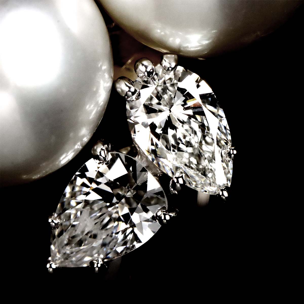 South Sea pearl 11.8mm Diamond Ring Pt size52 6(US)