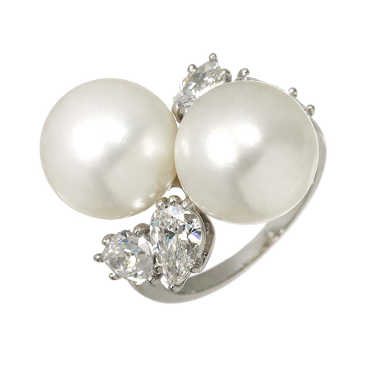 South Sea pearl 11.8mm Diamond Ring Pt size52 6(US)