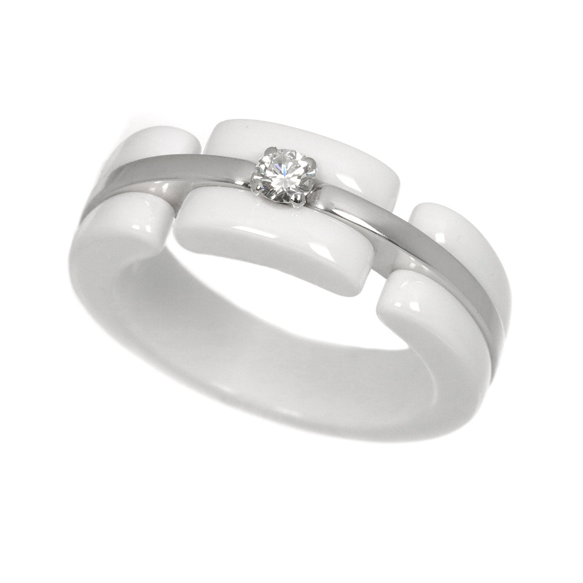 ULTRA Diamond Ring White Ceramic 18K WG 750 Size53 6-6.25(US)