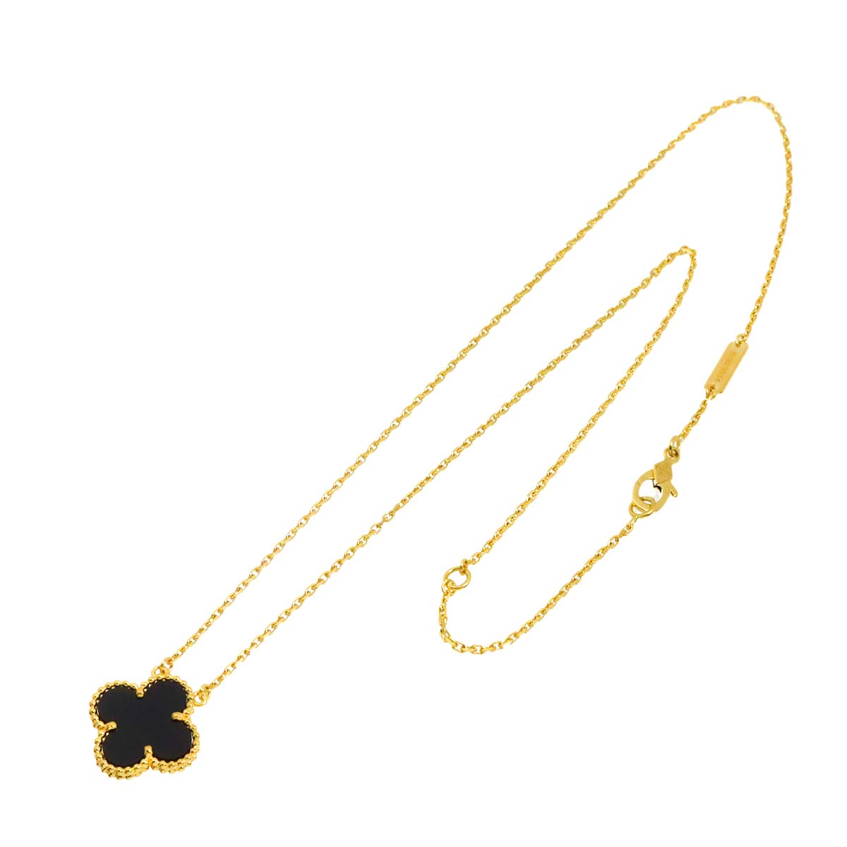 Vintage Alhambra Onyx Necklace 18K YG 750