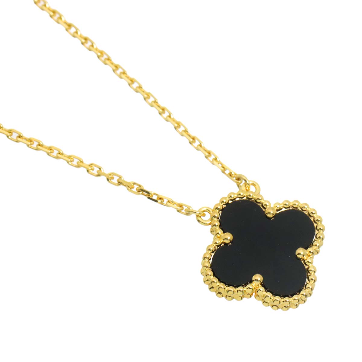 Vintage Alhambra Onyx Necklace 18K YG 750