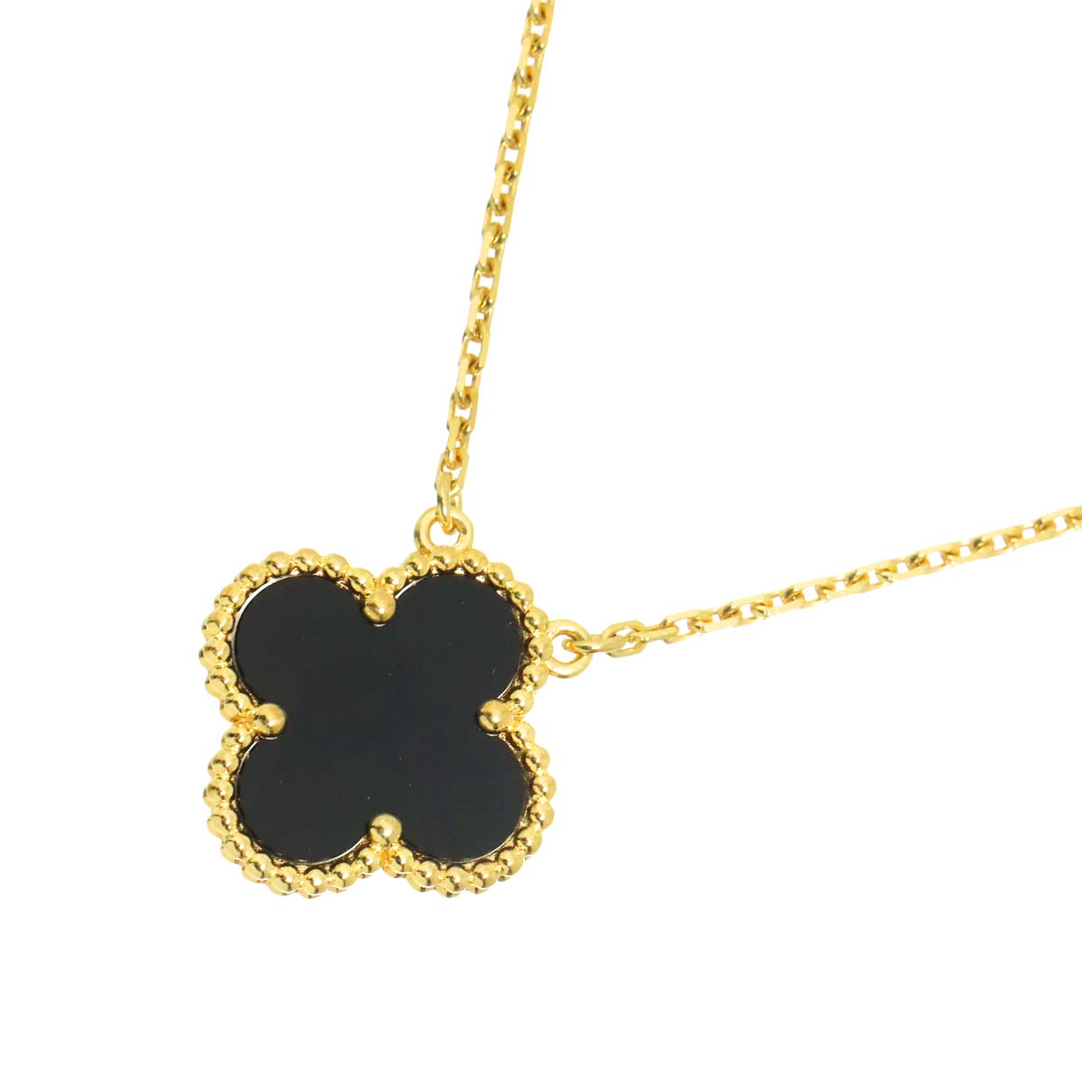 Vintage Alhambra Onyx Necklace 18K YG 750