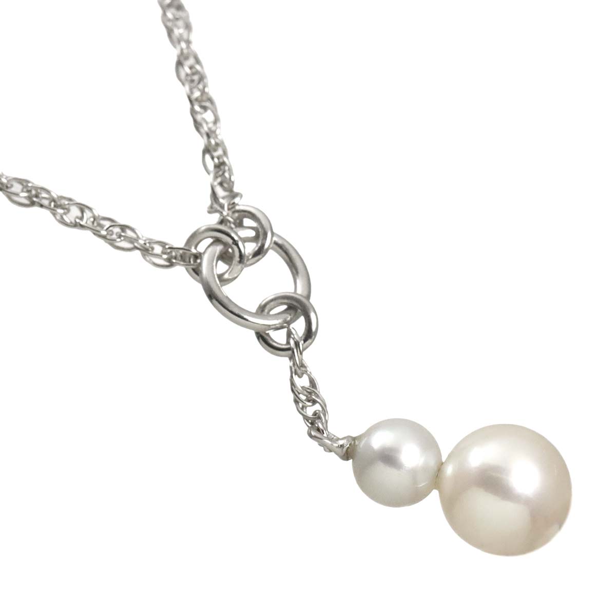 Akoya Pearl 6.9-4.8mm Necklace 18K White Gold 750