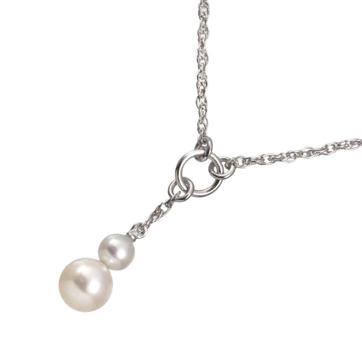 Akoya Pearl 6.9-4.8mm Necklace 18K White Gold 750