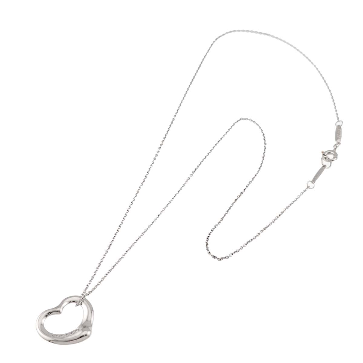 Open Heart Diamond Necklace Platinum