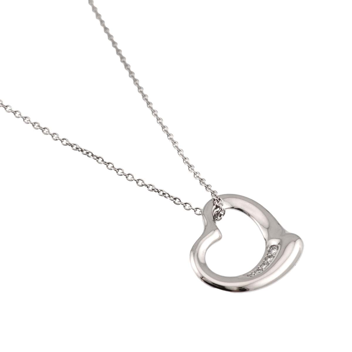 Open Heart Diamond Necklace Platinum