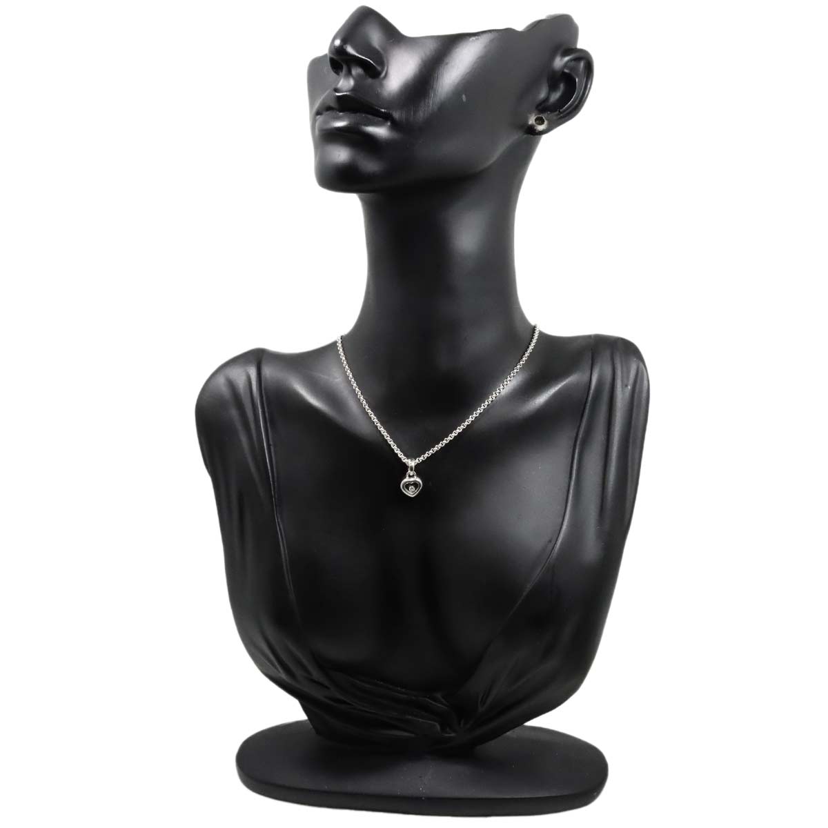 Happy Diamond Heart Necklace 18K White Gold 750