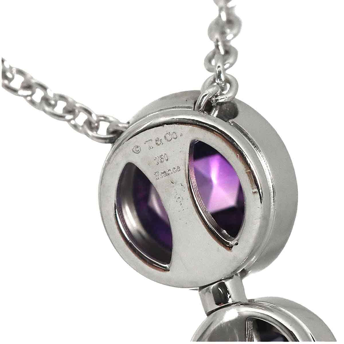 Amethyst Iolite Necklace 18K White Gold 750
