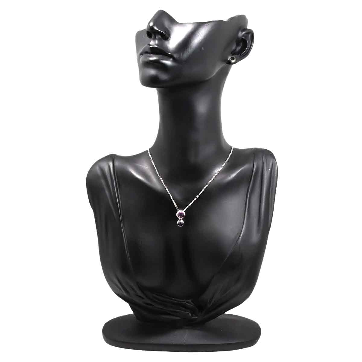 Amethyst Iolite Necklace 18K White Gold 750