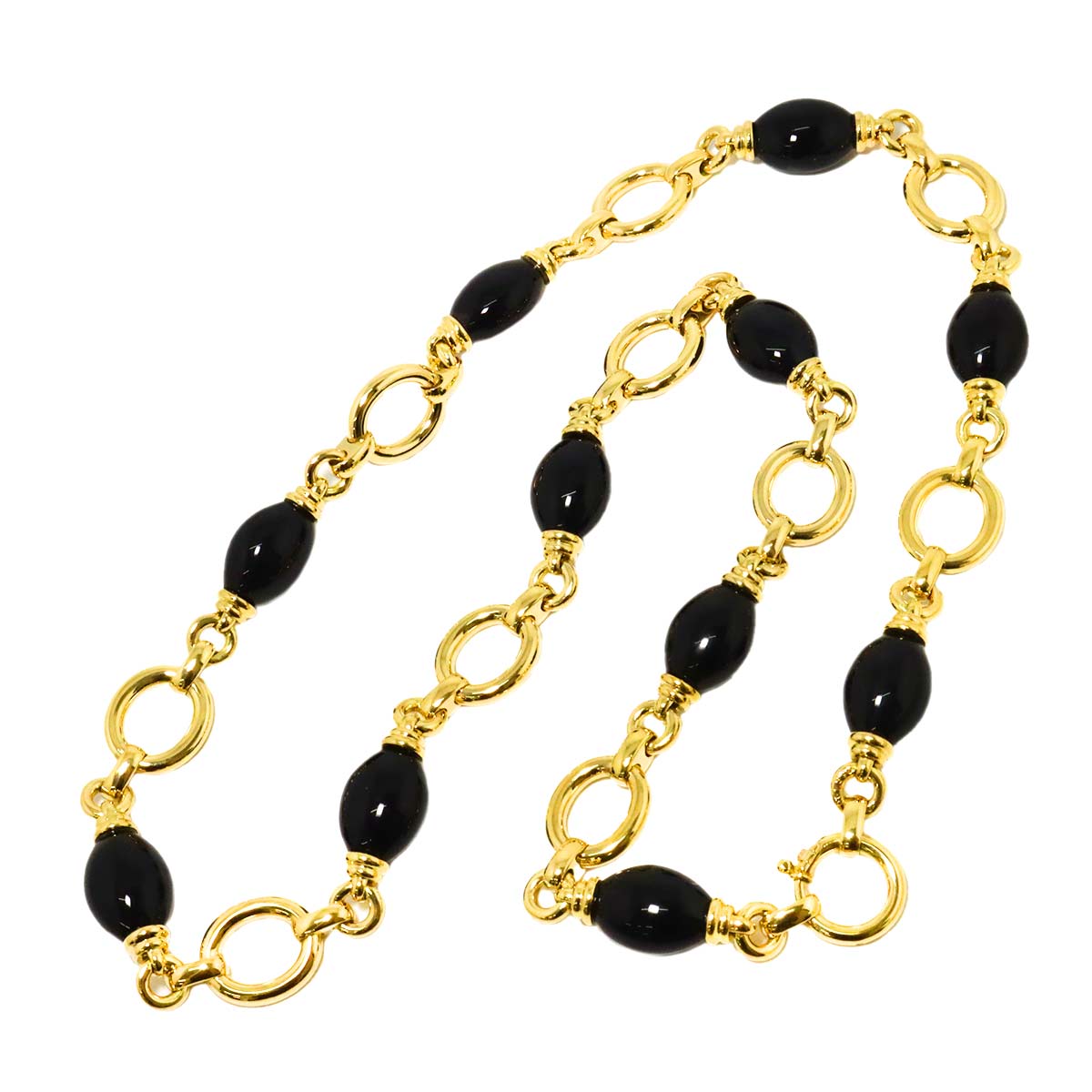 Onyx Necklace 18K Yellow Gold 750