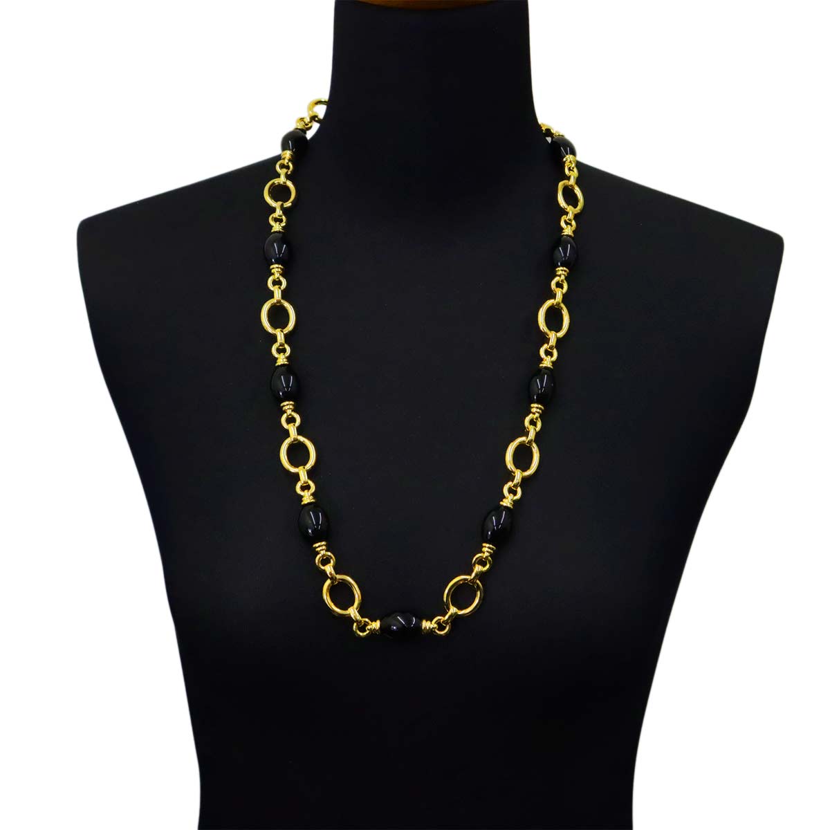 Onyx Necklace 18K Yellow Gold 750