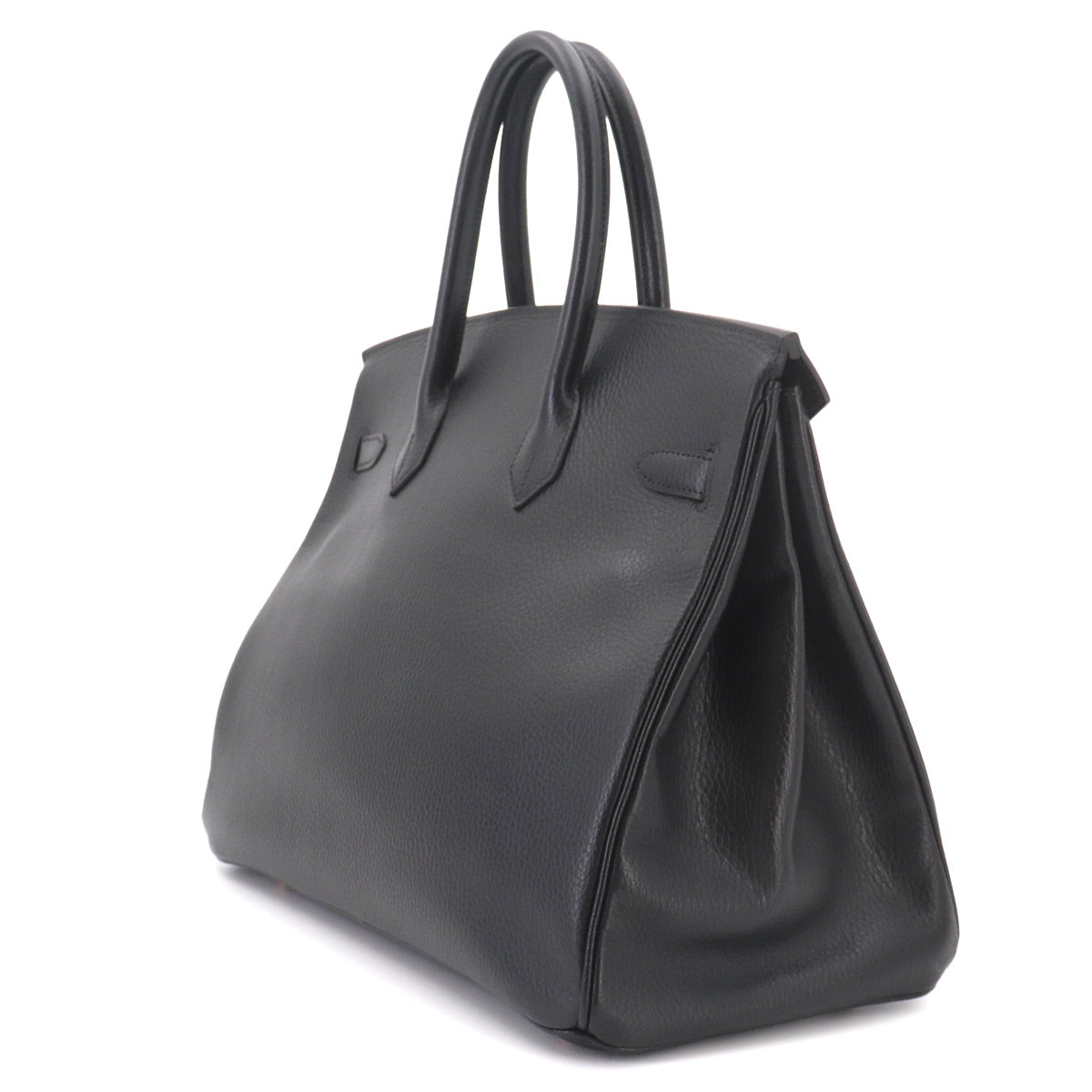 Birkin 35 Ardennes Leather Black Hand Bag Vintage Purse