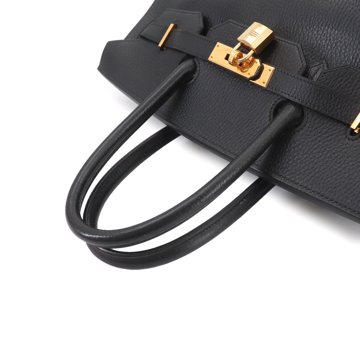 Birkin 35 Ardennes Leather Black Hand Bag Vintage Purse