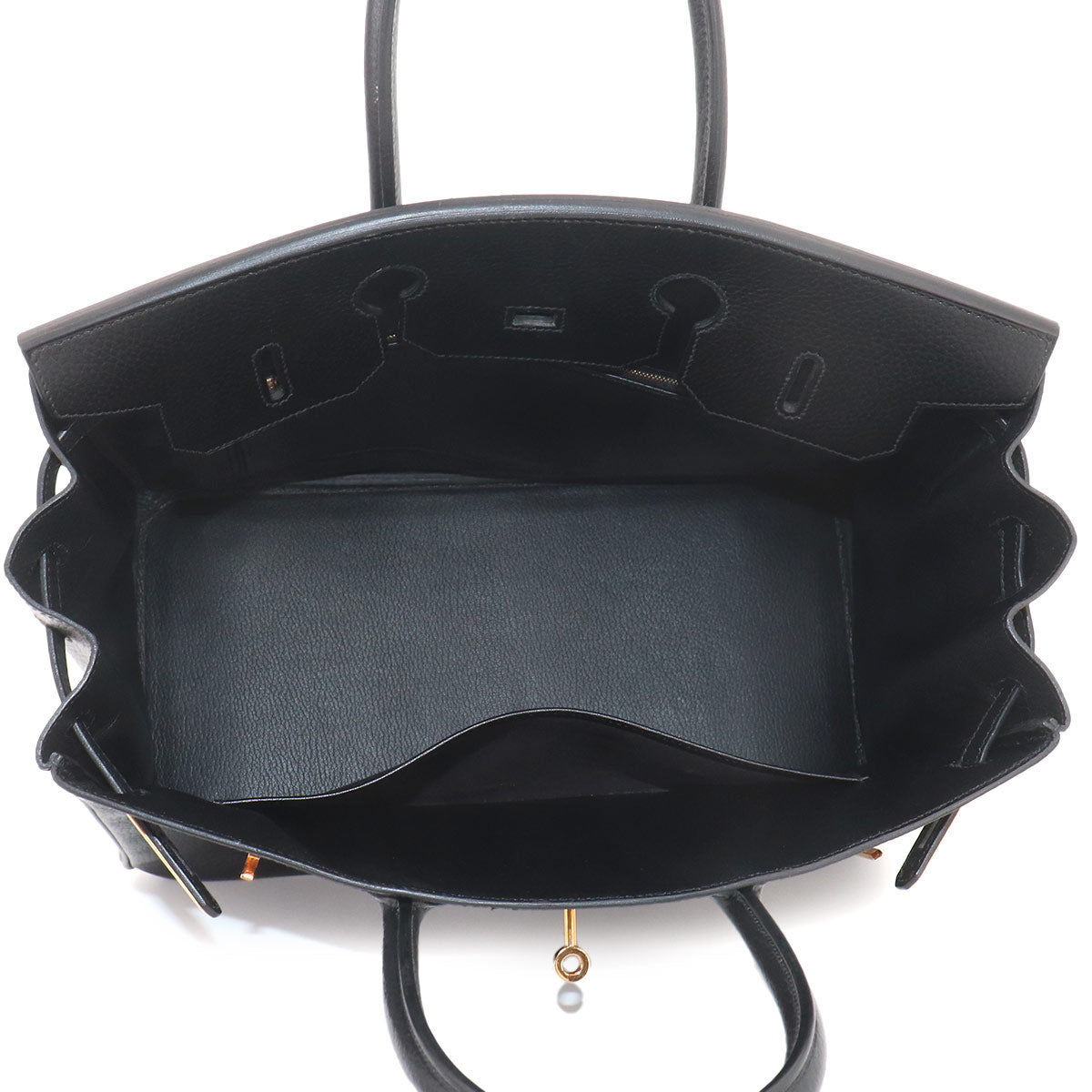 Birkin 35 Ardennes Leather Black Hand Bag Vintage Purse