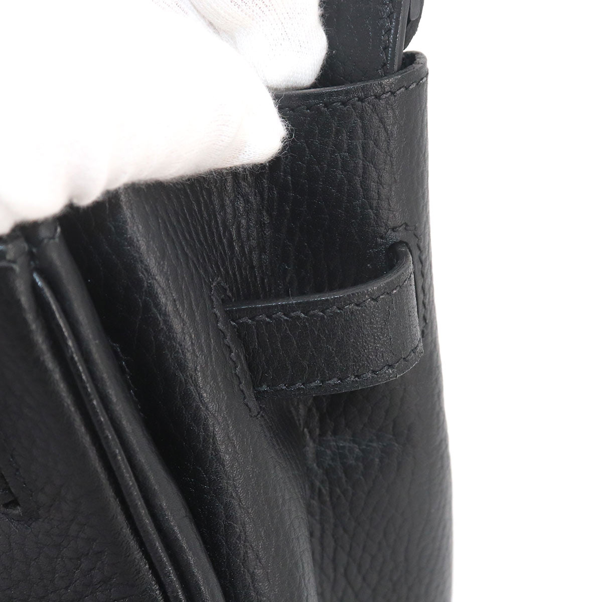 Birkin 35 Ardennes Leather Black Hand Bag Vintage Purse