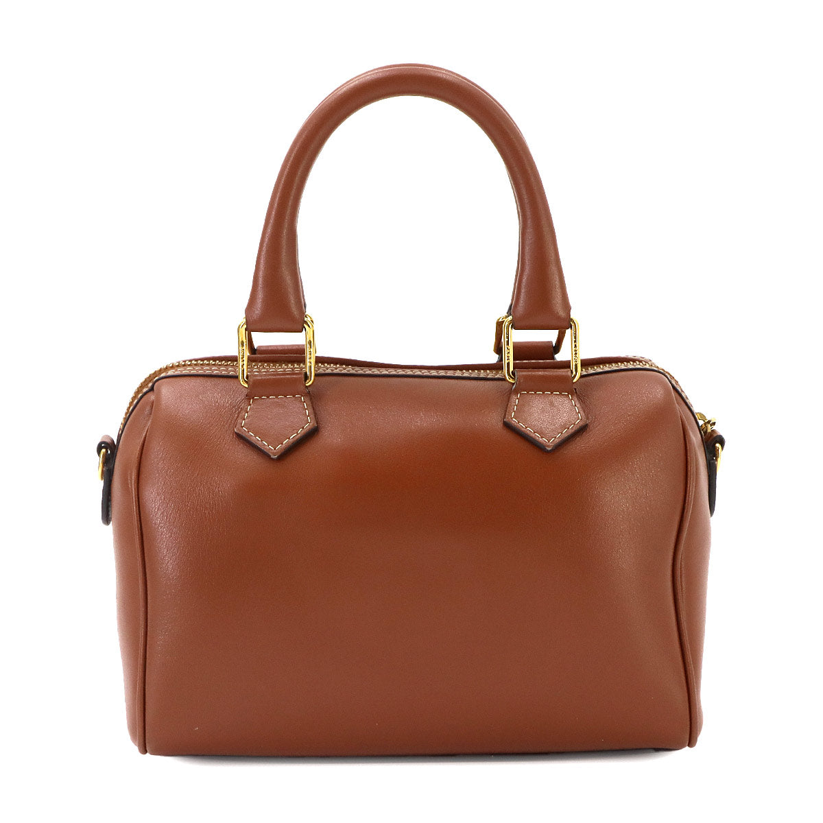 CUIR Triomphe Small Boston Hand Shoulder Bag Leather Brown