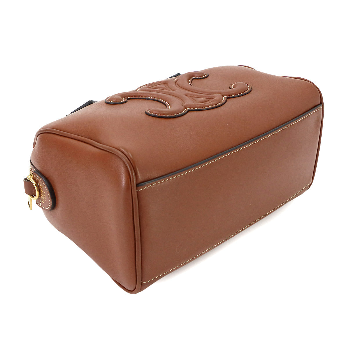 CUIR Triomphe Small Boston Hand Shoulder Bag Leather Brown