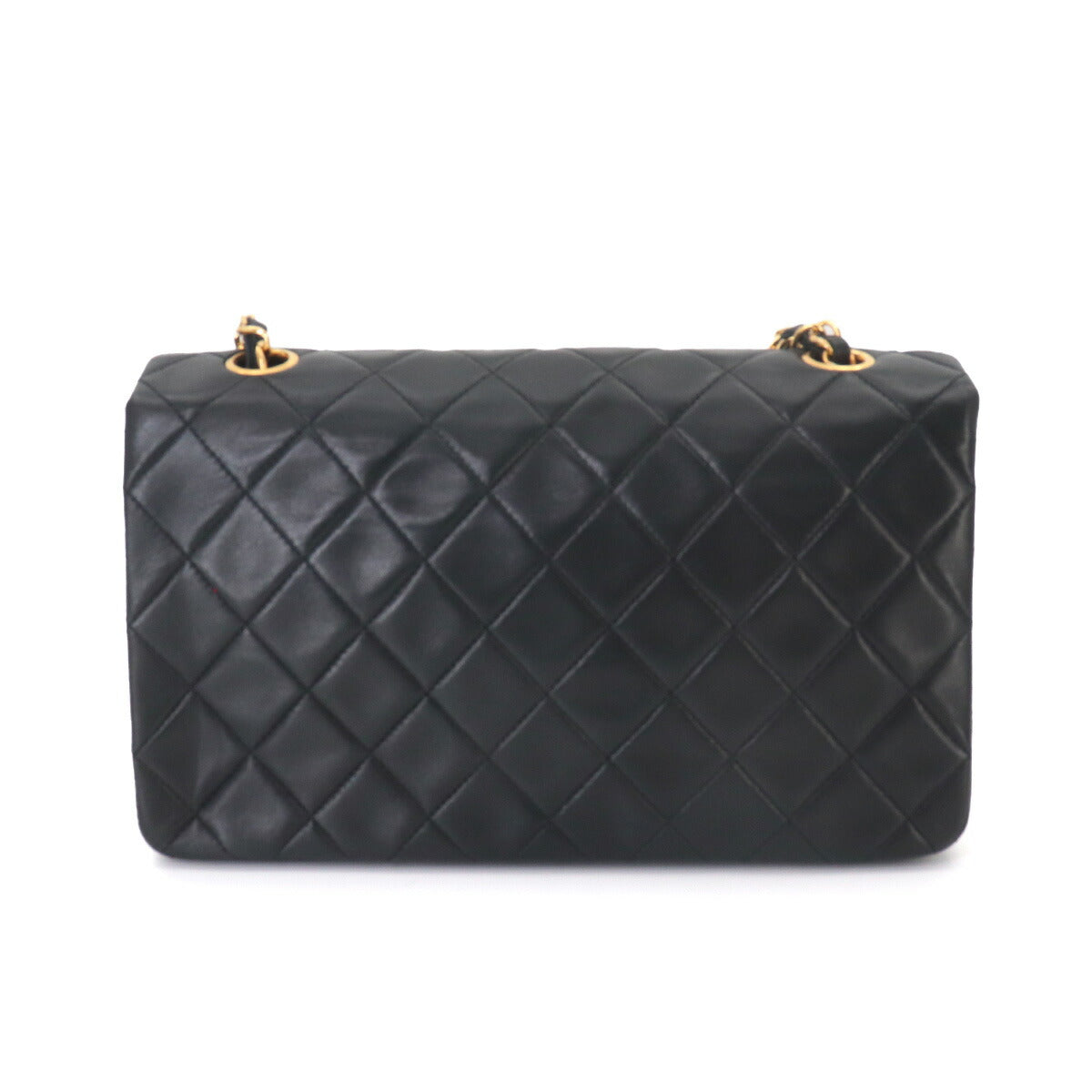 Matelasse Chain Shoulder Bag Leather Black Purse
