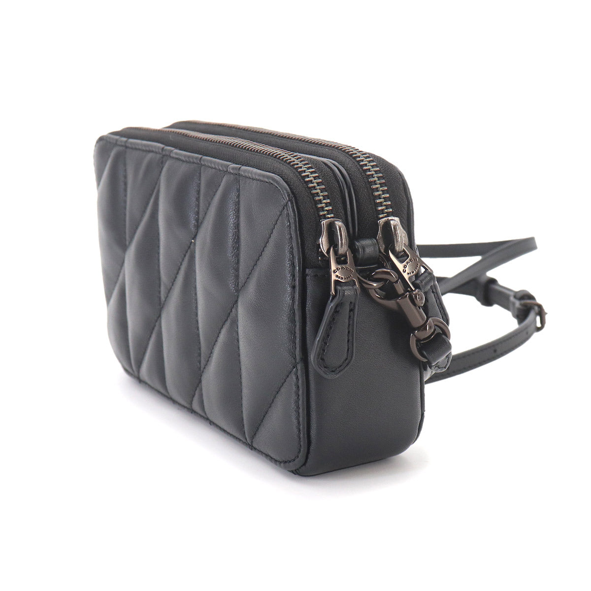 Kira Crossbody Quilting Shoulder Bag Leather Black