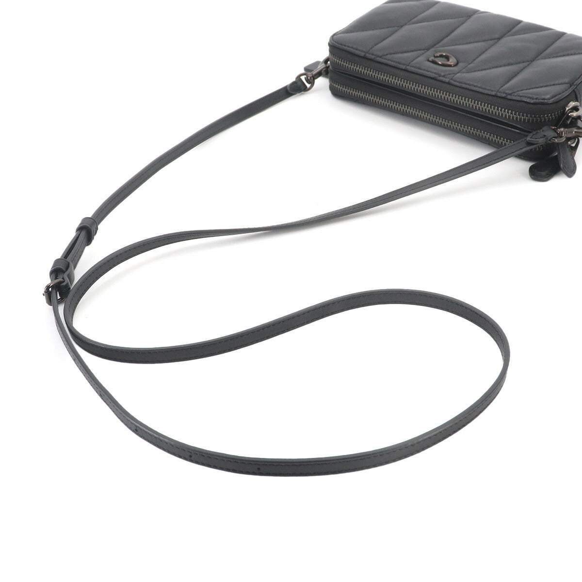 Kira Crossbody Quilting Shoulder Bag Leather Black