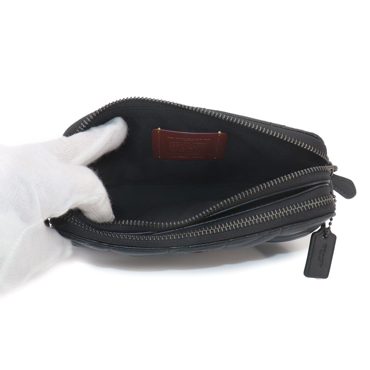Kira Crossbody Quilting Shoulder Bag Leather Black