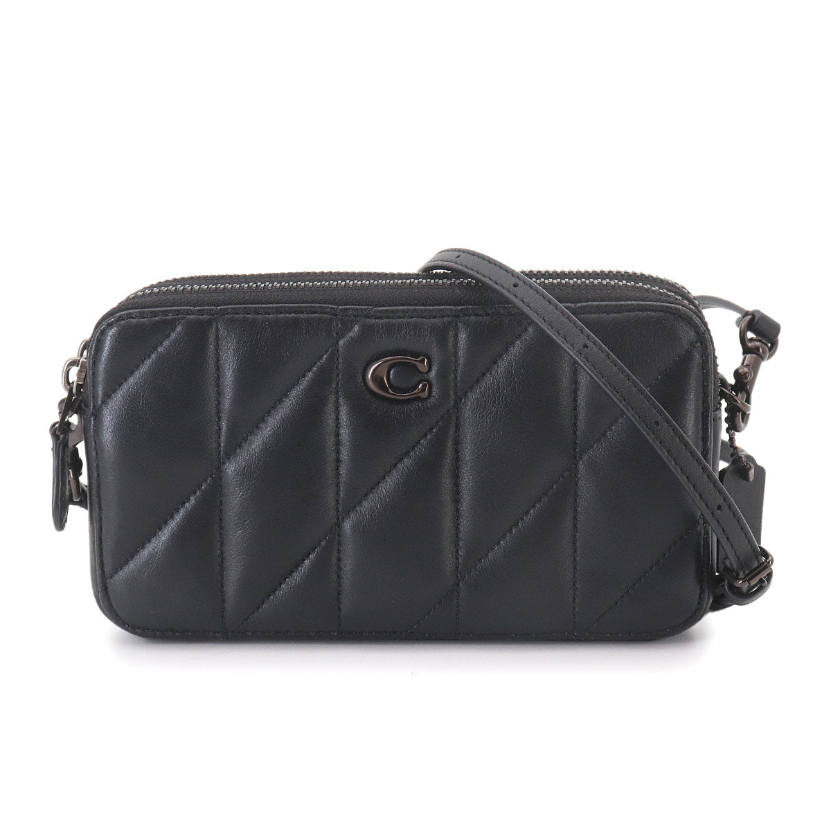 Kira Crossbody Quilting Shoulder Bag Leather Black