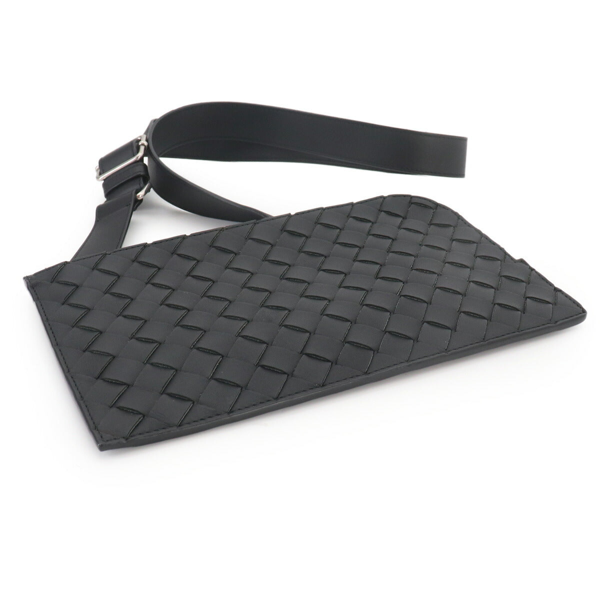 Intrecciato Pouch Crossbody Shoulder Bag Black 755569