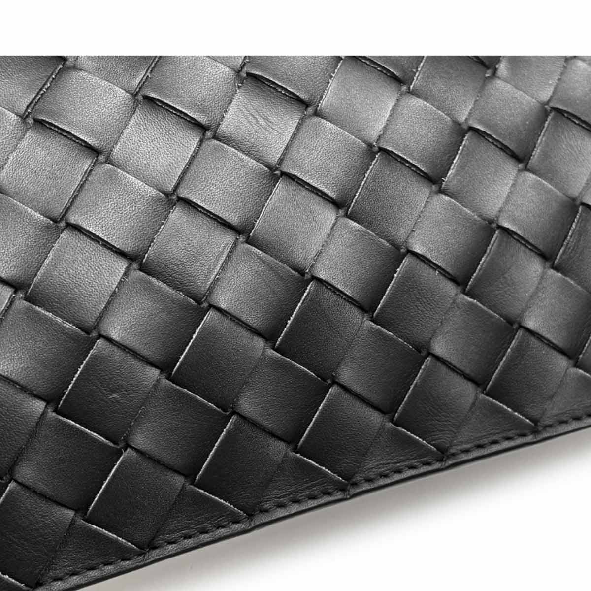 Intrecciato Pouch Crossbody Shoulder Bag Black 755569